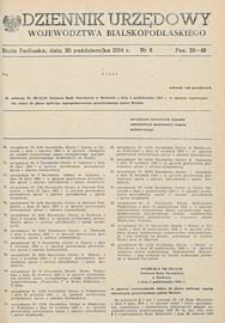 Dziennik Urzędowy Województwa Bialskopodlaskiego R. 10 (1984) nr 6