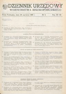 Dziennik Urzędowy Województwa Bialskopodlaskiego R. 11 (1985) nr 4