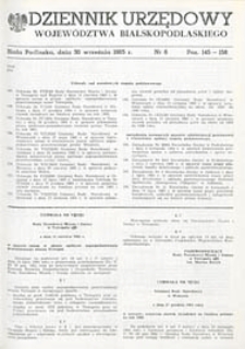 Dziennik Urzędowy Województwa Bialskopodlaskiego R. 11 (1985) nr 6