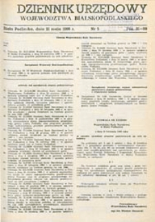 Dziennik Urzędowy Województwa Bialskopodlaskiego R. 12 (1986) nr 5