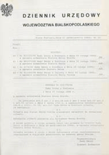 Dziennik Urzędowy Województwa Bialskopodlaskiego R. 22 (1996) nr 10