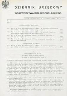 Dziennik Urzędowy Województwa Bialskopodlaskiego R. 22 (1996) nr 11