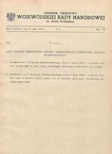 Dziennik Urzędowy Wojewódzkiej Rady Narodowej w Białej Podlaskiej R. 4 (1978) nr 4
