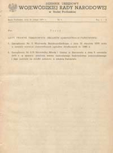 Dziennik Urzędowy Wojew&oacute;dzkiej Rady Narodowej w Białej Podlaskiej R. 5 (1979) nr 1