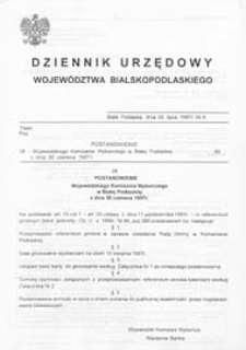 Dziennik Urzędowy Województwa Bialskopodlaskiego R. 23 (1997) nr 5