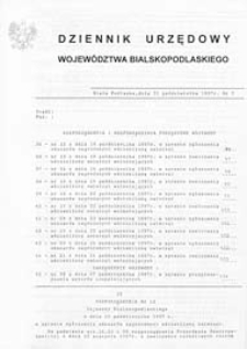 Dziennik Urzędowy Województwa Bialskopodlaskiego R. 23 (1997) nr 7
