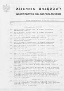 Dziennik Urzędowy Województwa Bialskopodlaskiego R. 24 (1998) nr 2