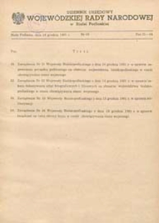 Dziennik Urzędowy Wojewódzkiej Rady Narodowej w Białej Podlaskiej R. 7 (1981) nr 10