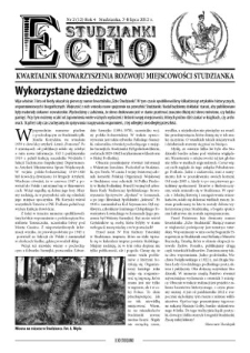 Echo Studzianki : kwartalnik Stowarzyszenia Rozwoju Miejscowości Studzianka R. 4 (2012) nr 2 (12)
