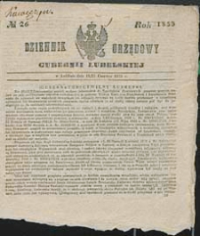 Dziennik Urzędowy Gubernii Lubelskiej 1853 nr 26