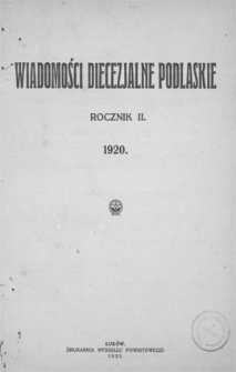 Wiadomości Diecezjalne Podlaskie R. 2 (1920), skorowidz