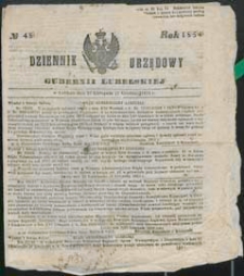 Dziennik Urzędowy Gubernii Lubelskiej 1854 nr 48