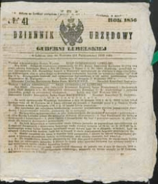 Dziennik Urzędowy Gubernii Lubelskiej 1856 nr 41