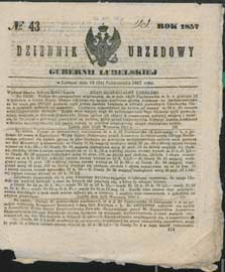 Dziennik Urzędowy Gubernii Lubelskiej 1857 nr 43
