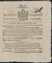 Dziennik Urzędowy Wojew&oacute;dztwa Lubelskiego 1833 nr 30