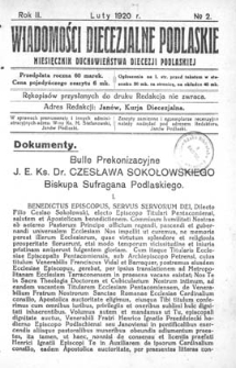 Wiadomości Diecezjalne Podlaskie R. 2 (1920) nr 2