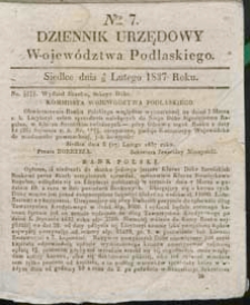 Dziennik Urzędowy Wojew&oacute;dztwa Podlaskiego 1837 nr 7