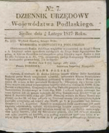 Dziennik Urzędowy Województwa Podlaskiego 1837 nr 7