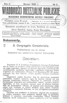 Wiadomości Diecezjalne Podlaskie R. 2 (1920) nr 3