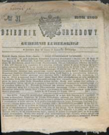 Dziennik Urzędowy Gubernii Lubelskiej 1860 nr 31