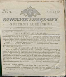 Dziennik Urzędowy Gubernii Lubelskiej 1840 nr 2