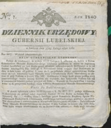 Dziennik Urzędowy Gubernii Lubelskiej 1840 nr 7