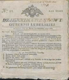Dziennik Urzędowy Gubernii Lubelskiej 1840 nr 15
