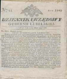 Dziennik Urzędowy Gubernii Lubelskiej 1840 nr 21