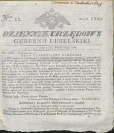 Dziennik Urzędowy Gubernii Lubelskiej 1840 nr 11