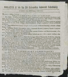 Dziennik Urzędowy Gubernii Lubelskiej 1850 nr 29 (dodatek 3)