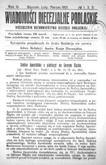 Wiadomości Diecezjalne Podlaskie R. 3 (1921) nr 1-3