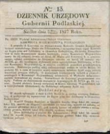 Dziennik Urzędowy Gubernii Podlaskiej 1837 nr 13