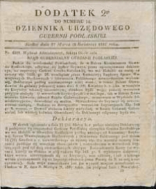 Dziennik Urzędowy Gubernii Podlaskiej 1837 nr 14 (dodatek 2)
