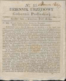 Dziennik Urzędowy Gubernii Podlaskiej 1837 nr 15