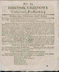 Dziennik Urzędowy Gubernii Podlaskiej 1837 nr 16