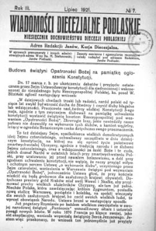 Wiadomości Diecezjalne Podlaskie R. 3 (1921) nr 7