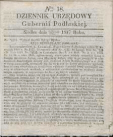 Dziennik Urzędowy Gubernii Podlaskiej 1837 nr 18