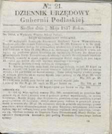 Dziennik Urzędowy Gubernii Podlaskiej 1837 nr 21