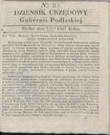 Dziennik Urzędowy Gubernii Podlaskiej 1837 nr 27