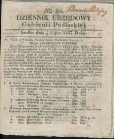 Dziennik Urzędowy Gubernii Podlaskiej 1837 nr 28