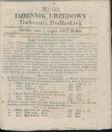 Dziennik Urzędowy Gubernii Podlaskiej 1837 nr 30