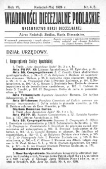 Wiadomości Diecezjalne Podlaskie R. 6 (1924) nr 4-5