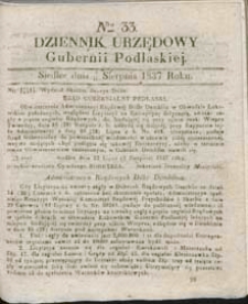 Dziennik Urzędowy Gubernii Podlaskiej 1837 nr 33