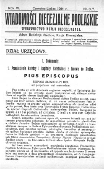 Wiadomości Diecezjalne Podlaskie R. 6 (1924) nr 6-7