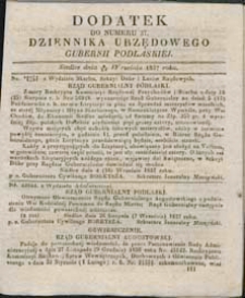 Dziennik Urzędowy Gubernii Podlaskiej 1837 nr 37 (dodatek)