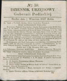 Dziennik Urzędowy Gubernii Podlaskiej 1837 nr 38
