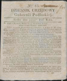 Dziennik Urzędowy Gubernii Podlaskiej 1837 nr 45