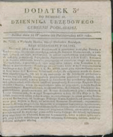 Dziennik Urzędowy Gubernii Podlaskiej 1837 nr 40 (dodatek 3)