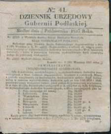 Dziennik Urzędowy Gubernii Podlaskiej 1837 nr 41
