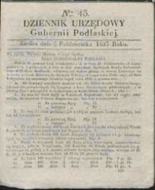 Dziennik Urzędowy Gubernii Podlaskiej 1837 nr 43
